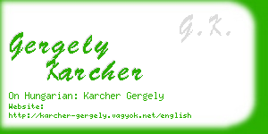 gergely karcher business card